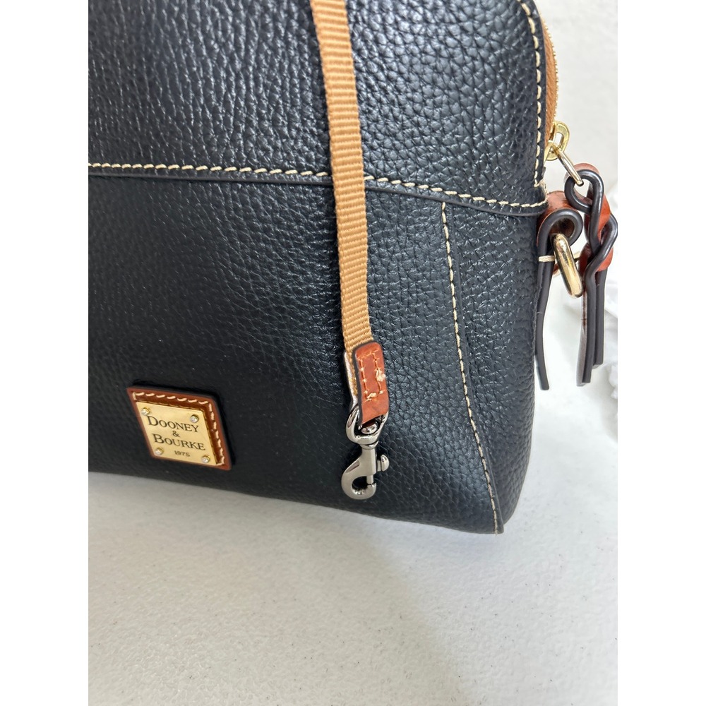 Dooney & Bourke Black Pebble Grain Cameron Crossbody w/ Guitar Strap - Picture 9 of 15